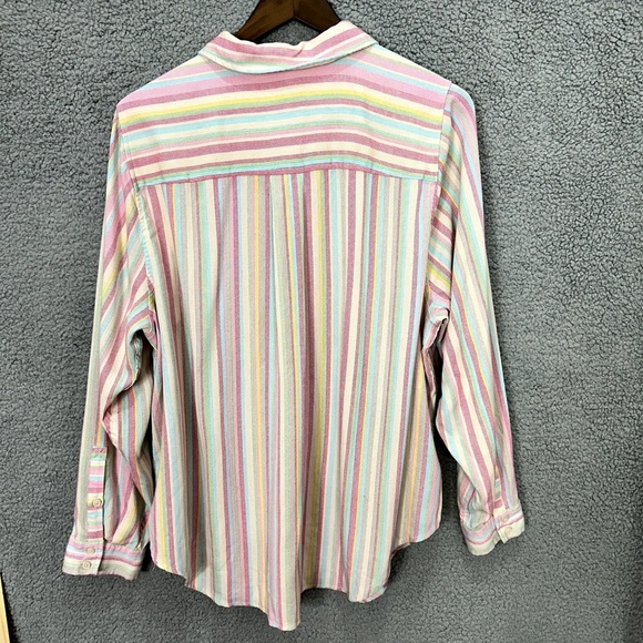 Torrid Button Shirt Women 2‎ Pastel Rainbow Stripe Soft Girl Y2K Preppy Casual - Picture 7 of 7